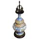 Pair of Blue Cloisonne Vases Converted into Lamps