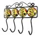 Mustard With Brown Leaf Ceramic Floral Tiles Hook