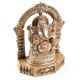 Sitting Lord Ganesh Ji Statue With Temple Arch In Brass