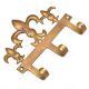 Set of 3  Brass Fleur De Lis Triple Wall Hooks