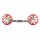 Red White Floral Dot Ceramic Bridge Handles