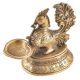 Elegant Brass Diya With Peacock Figurine