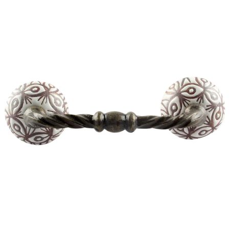 Etched Ceramic Cut Bridge Handle in White