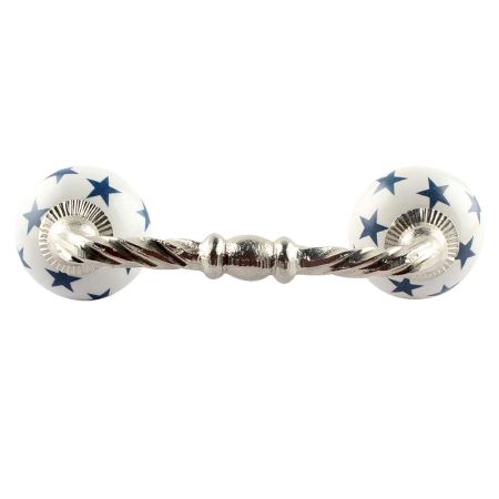 Slate Blue Star Ceramic Cut Bridge Handle