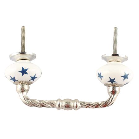 Slate Blue Star Ceramic Cut Bridge Handle