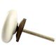 Ceramic Flat Wardrobe Knob in Cream Flower