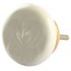 Ceramic Flat Wardrobe Knob in Cream Flower