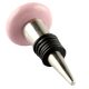 Ceramic Flat Wine Stopper in Pink Flower