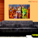 Radha Krishna with Gopi Wall Painting Premium Quality Canvas