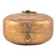 Round Brass Engraved Storage Box With lid