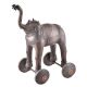 Handmade Brass Elephant Statue On Rolling Wheels 