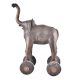 Handmade Brass Elephant Statue On Rolling Wheels 