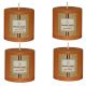 Set Of 4 Buttery Vanilla Solid Pillar  Candle