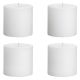 Set Of 4 White Outdoor Pillar  Candle