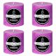 Set Of 4 Purple Crystal Pillar  Candle