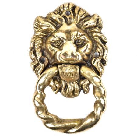 Brass Lion Head Ring Door Knocker 