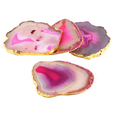 Pink Agate Coasters Online Set of 4 Pieces