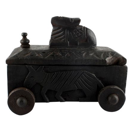 Old Nandi Wooden Box For Storing Spices