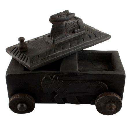 Handcrafted Old Nandi Wooden Box For Storage