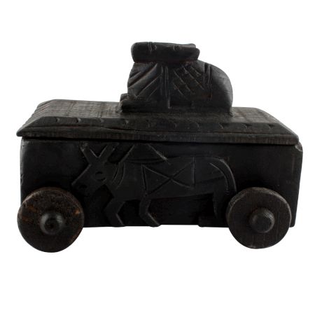 Handcrafted Old Nandi Wooden Box For Storage Highly Collectible