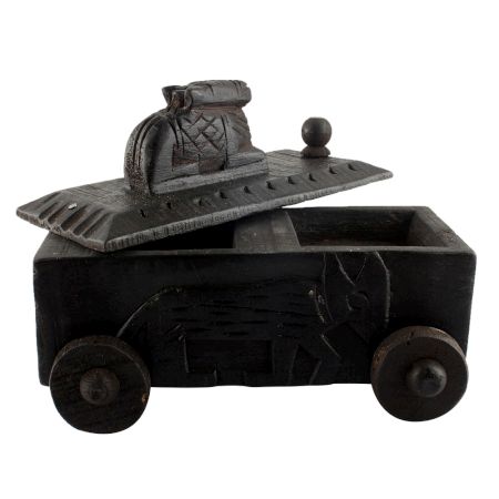Decorative Nandi Wooden Box South Indian Spice Box