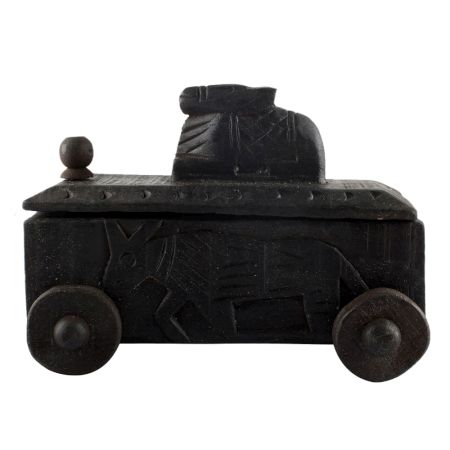 Decorative Nandi Wooden Box South Indian Spice Box