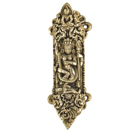 Finely Carved Kali Maa Idol On Brass Door Handle