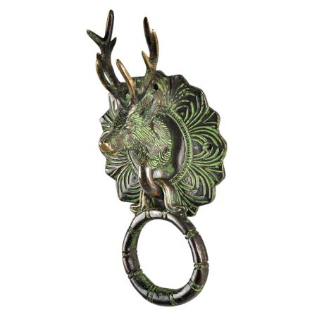 Handecor Brass Reindeer Head Door Knocker