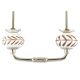 White Etched Ceramic Floral Bridge Handles