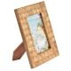 Wooden Raised Diamond Raised Patterns On Rectangular Photo Frame