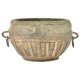 Tribal Etched Design On Brass Bowl With Ring Handles