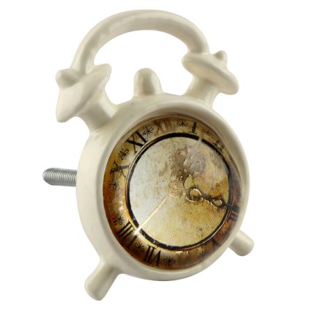 Roman Watch Inside Glass And Metal Drawer Knob