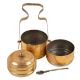 Small Two Tier Brass Tiffin Box With Spoon