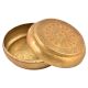 Round Brass Roti Box With Engraved Lid