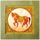 Handmade Miniature painting of Decorative Horse on silk cloth