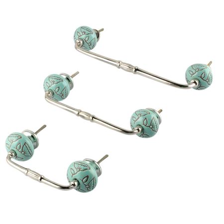 Calla Lily Brown Etched Ceramic Bridge Handle