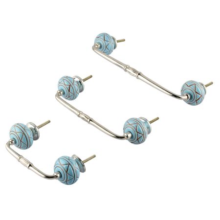 Brown Pattern Etched Ceramic Bridge Handle