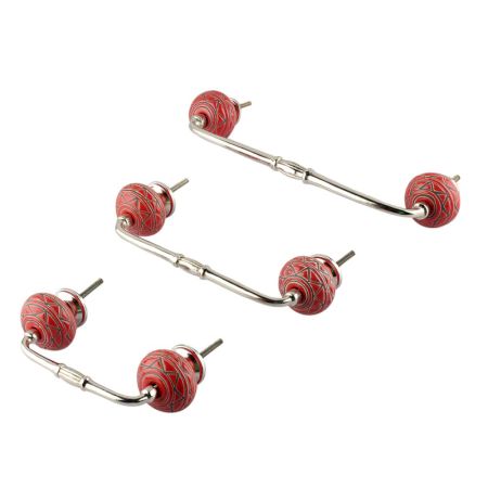 Brown Pattern Etched Ceramic Bridge Handle