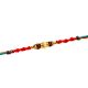 Desinger Red Beads Rakhi with Beautiful Pearl Ring