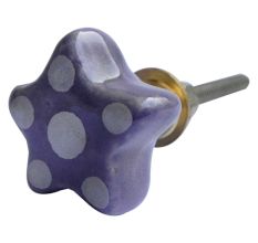 Purple Dotted Star Shape Knob