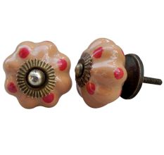 Beige Red Dotted Melon Knob