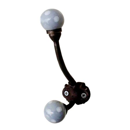 Light Grey Dot Iron Hooks-EHG-20