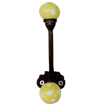 Yellow Dot Iron Hooks-EHG-38