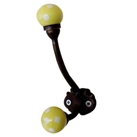 Yellow Dot Iron Hooks-EHG-38