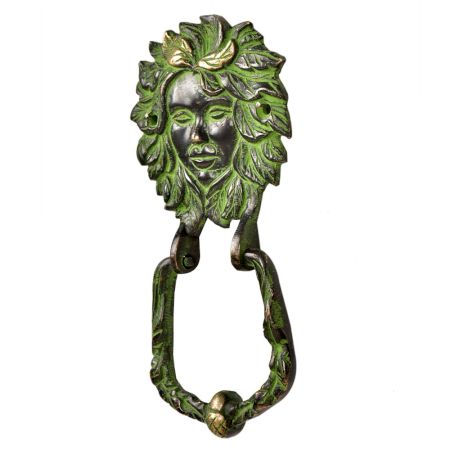 Brass Large Victorian lady Face Brass Door Knocker With Patina