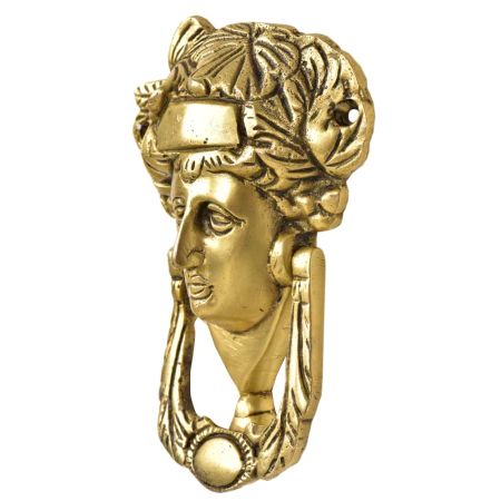 Handcrafted Brass Woman's Head Door Knocker