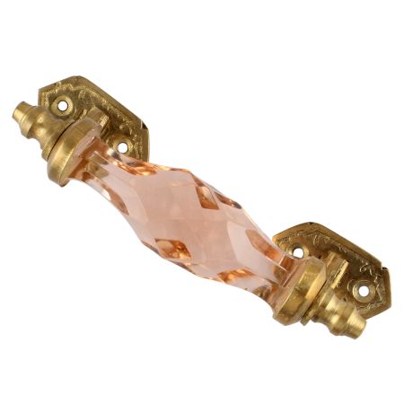 Pink Cut Glass Golden Small Door Handle