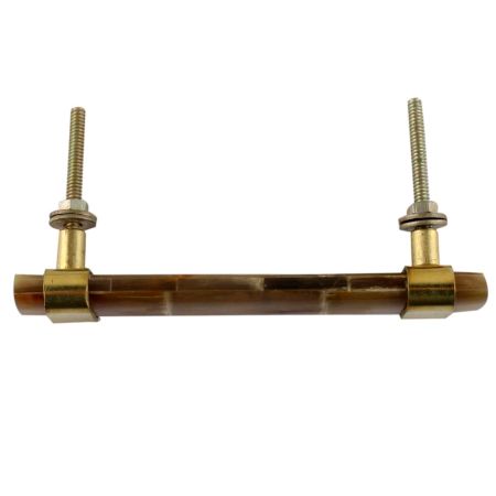 Brown Horn And Brass Door Handles