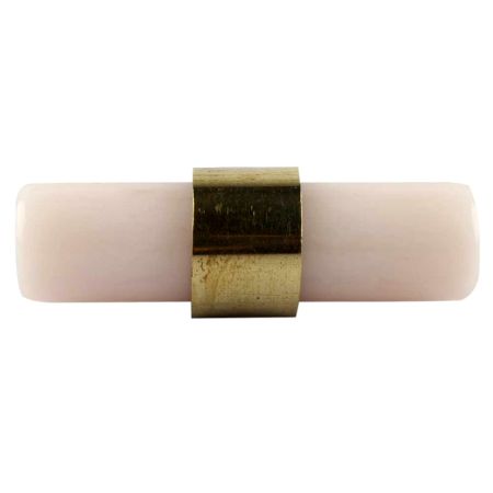 Milky White Resin And Brass Tube Cabinet Knob