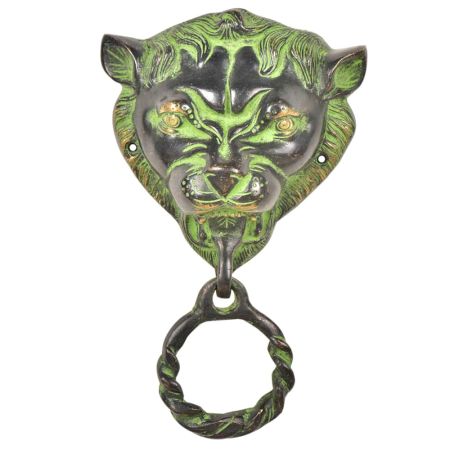 Black Green  Patina Rich Brass Lion Head Towel Ring Bathroom Hardware